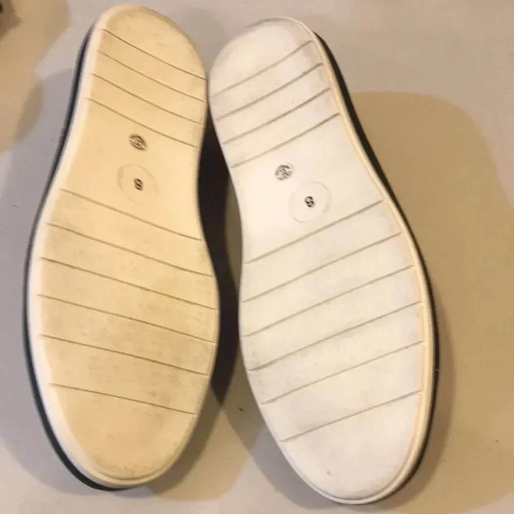 St. John’s Bay Womens Red, White & Blue Striped Memory Foam Slip On Sneakers-8M